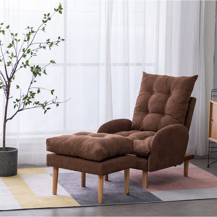 Ghế sofa kèm đôn cao cấp - Sofa ghế đơn tặng kèm đôn - Ghế salon điều chỉnh 3 chế độ