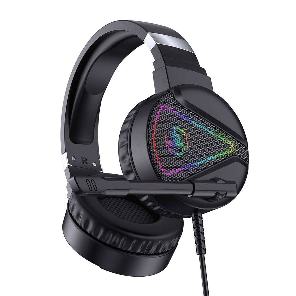 Tai nghe chụp tai Gaming tích hợp Mix HXSJ F16 RGB Jac 3.5mm âm thanh 3D Bass cực đã chuyên dùng nghe nhạc, chơi game - Hàng chính hãng