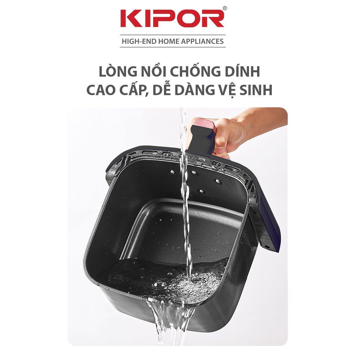 Nồi chiên không dầu KIPOR KP-AF632 - 6L - Điều khiển cơ, công nghệ đối lưu khí nóng 4D - Phủ chống dính cao cấp - Hàng chính hãng