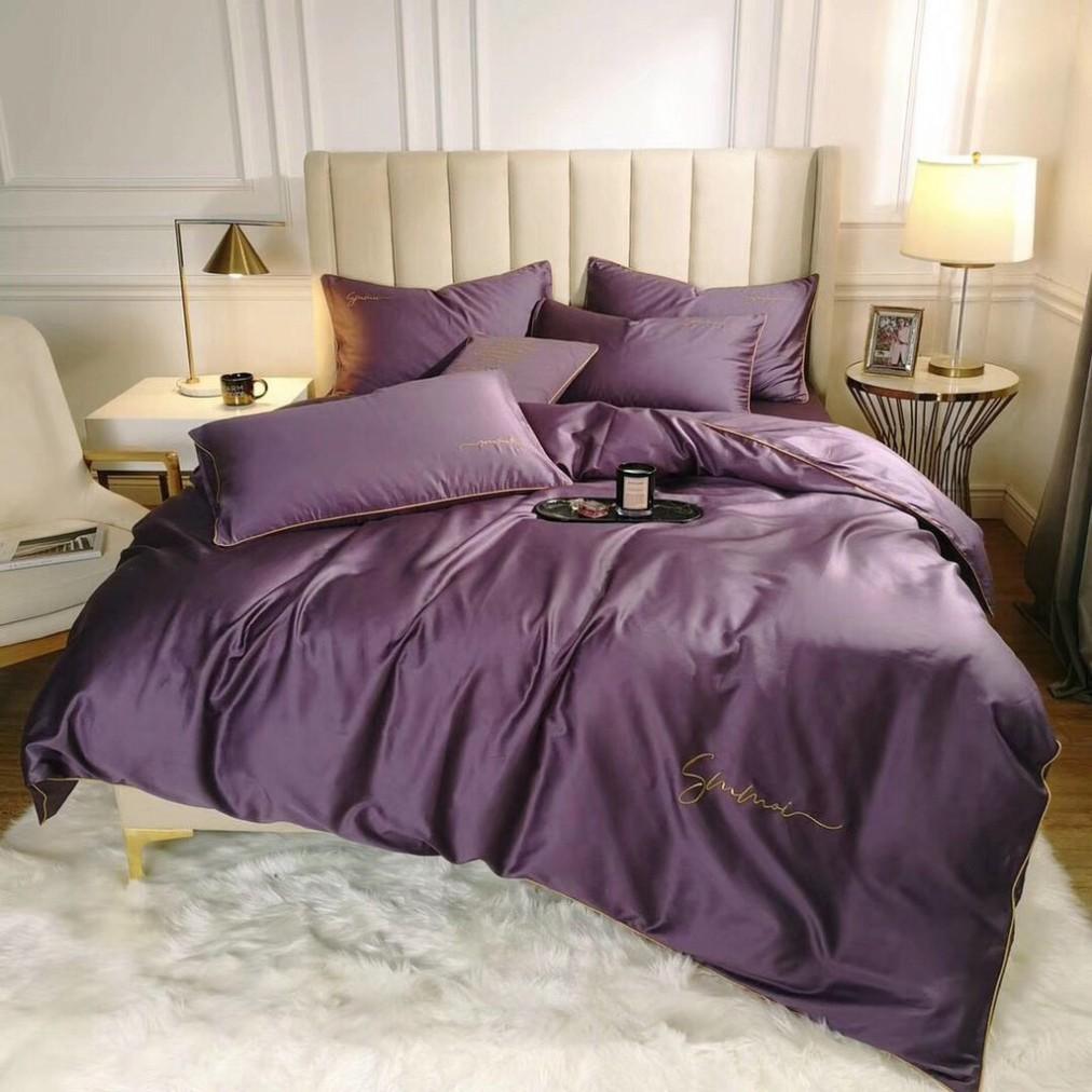 Bộ 5 Món Vỏ Chăn Tencel 40s LAN PHAM BEDDING - Tím