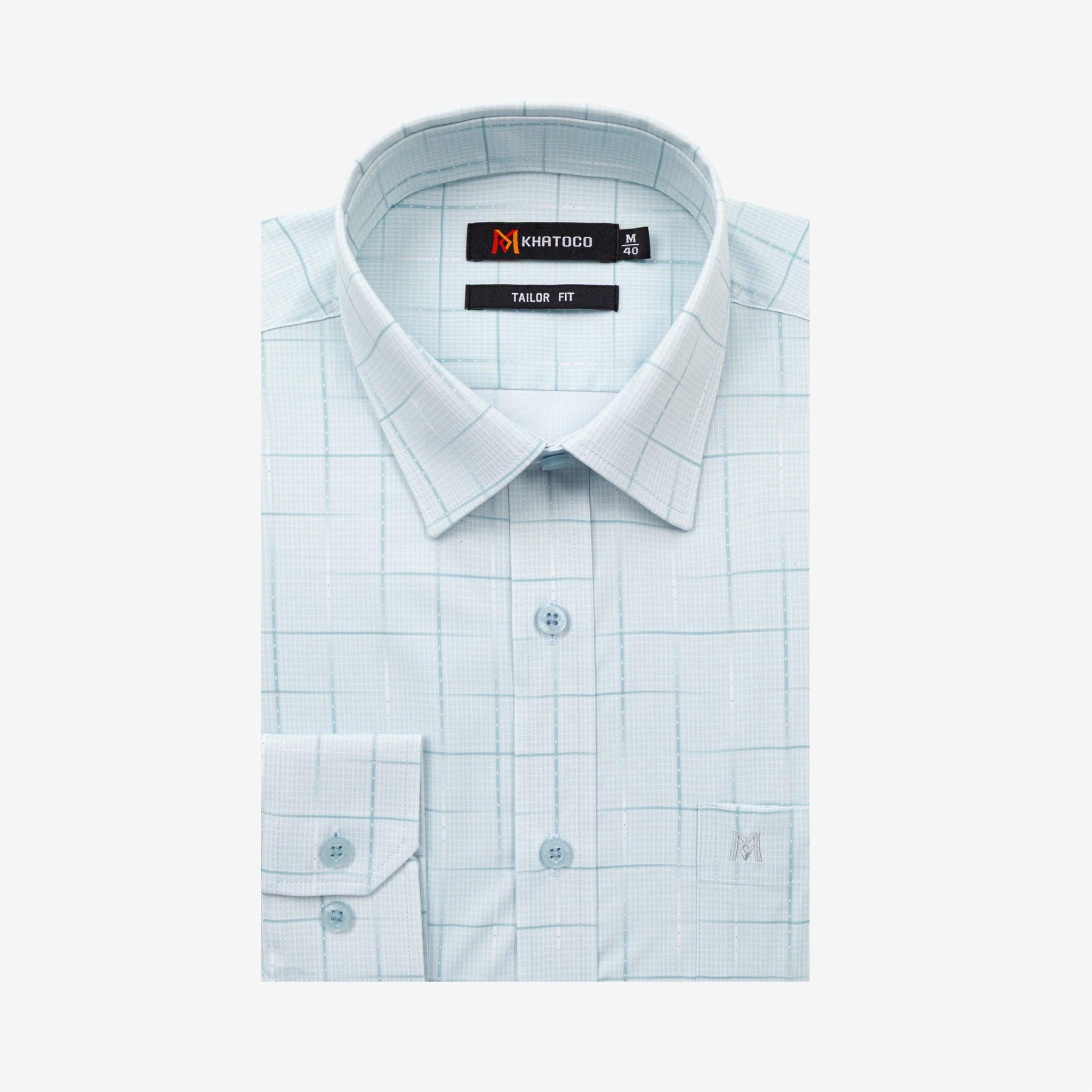 Áo sơ mi nam KHATOCO Tailor Fit dài tay A1MD568T1-CNCR825-2709-D