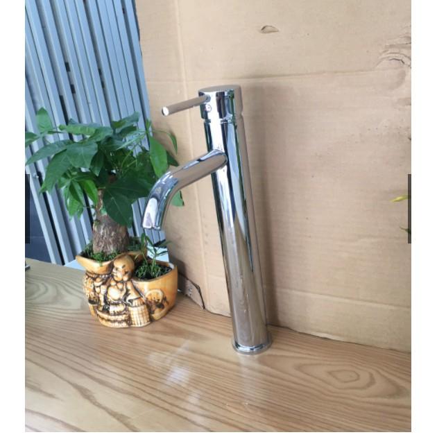 Combo chậu lavabo rửa mặt đặt bàn tròn và vòi nóng lạnh
