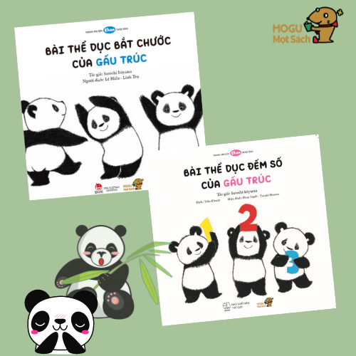 Sách cho bé 1-3 tuổi - Bộ 2 cuốn Phát triển vận động Gấu Trúc tập thể dục