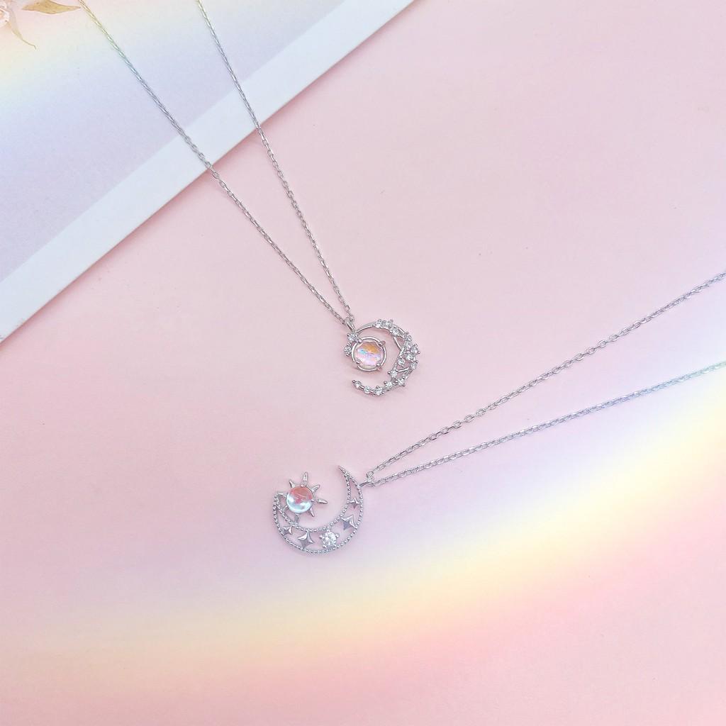 Dây Chuyền Bạc Blue Peach Moon Star Diamond DC594