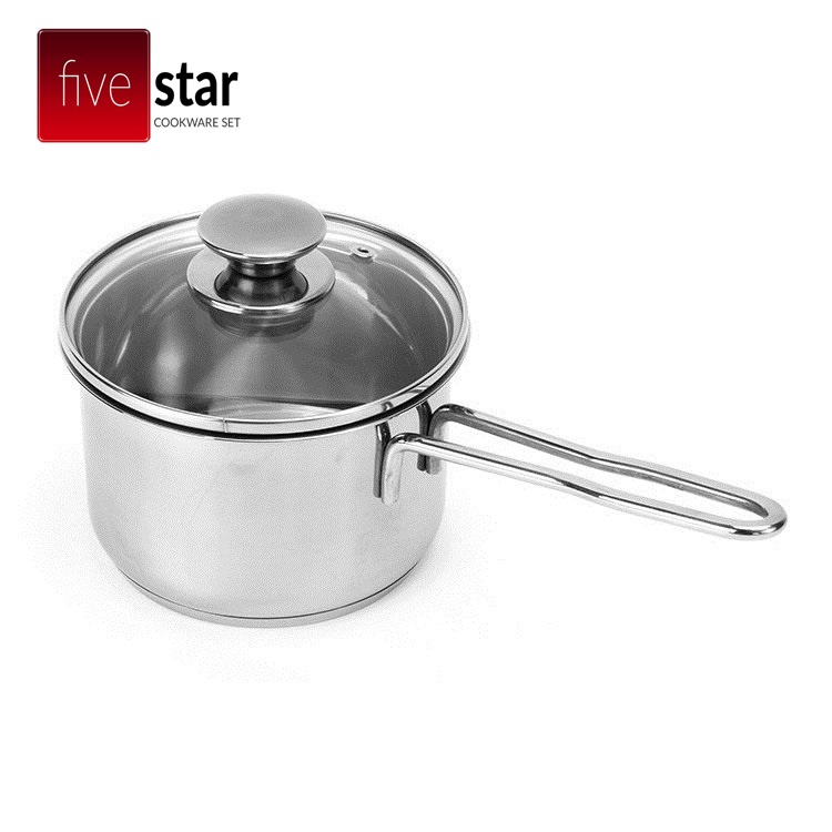 Quánh Inox Nắp Kiếng Fivestar Q12-3DG (12cm) - Hàng Chính Hãng