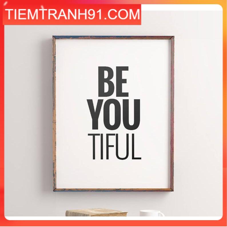 Tranh in cao cấp | Typography-Printable Typography "Be you tiful" 38 , tranh canvas giá rẻ