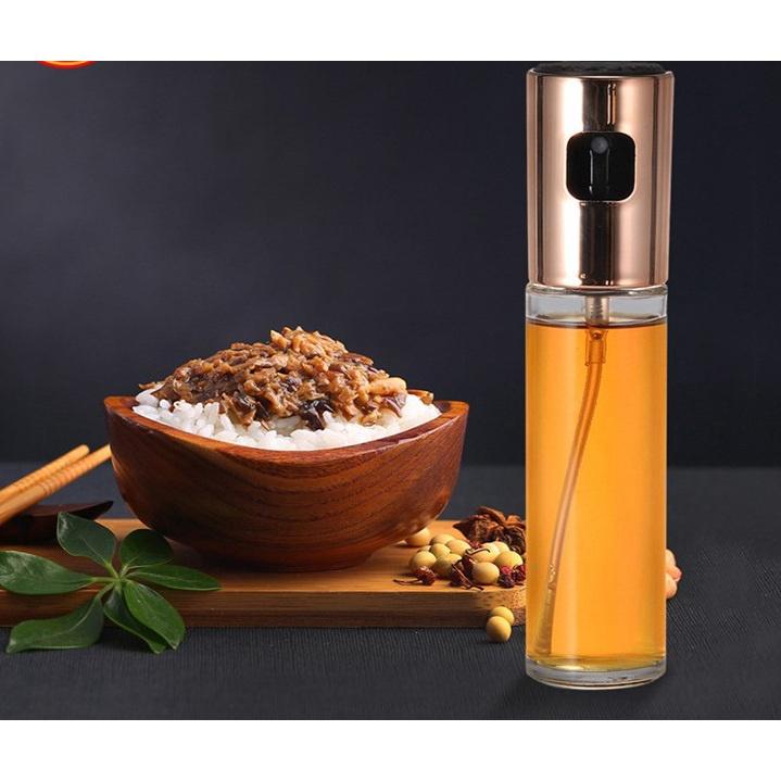 Bình Xịt Dầu Ăn Thủy Tinh- Chai Xịt Dầu Ăn Phun Sương Dùng Cho Nồi Chiên, Salad, Nướng 100ml