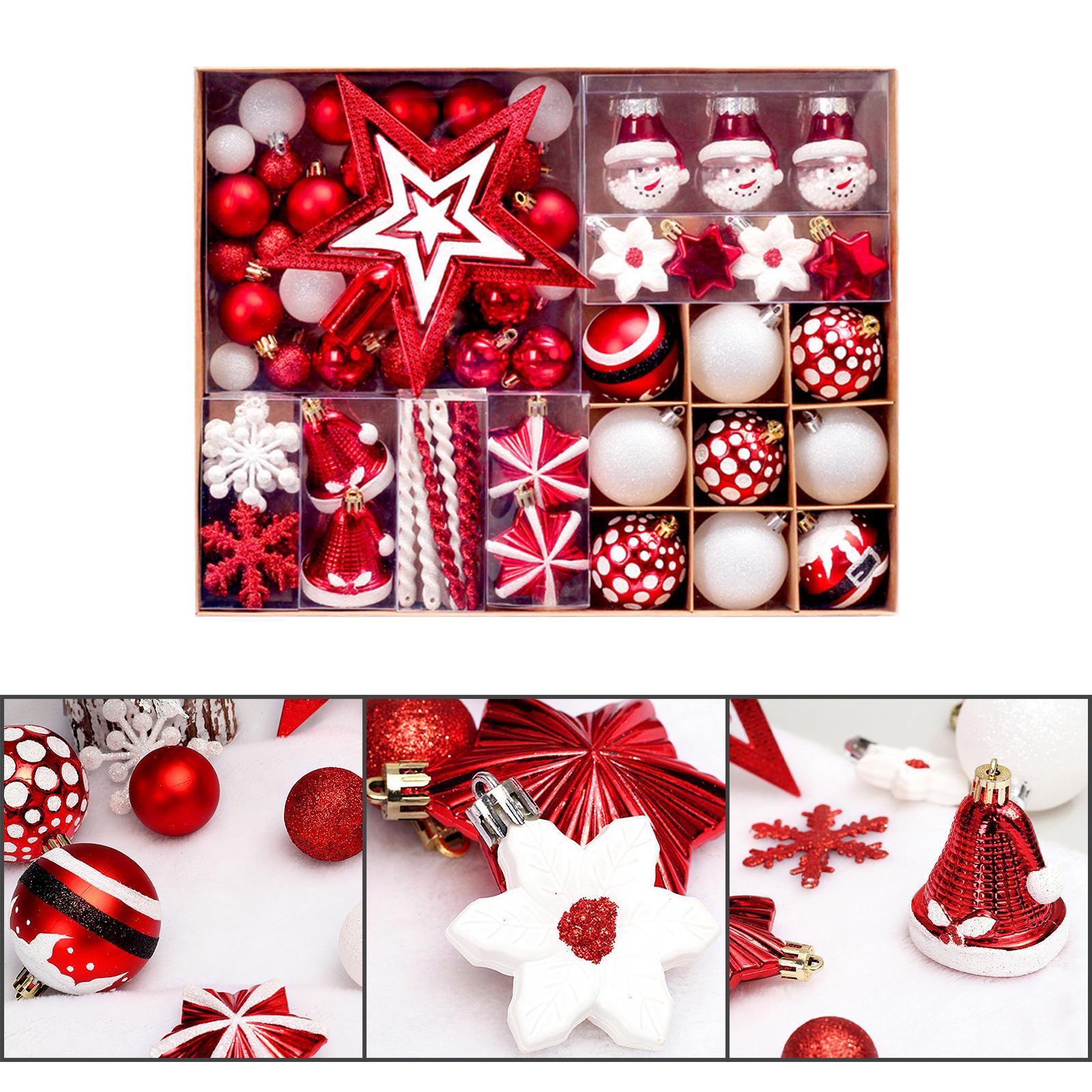 80x Christmas Ball Ornaments Set Decorations for Valentine's Day Celebration