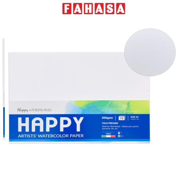 Giấy Happy Watercolor A5 - 20 Trang 300gsm - Happy x Fabriano HA300A5