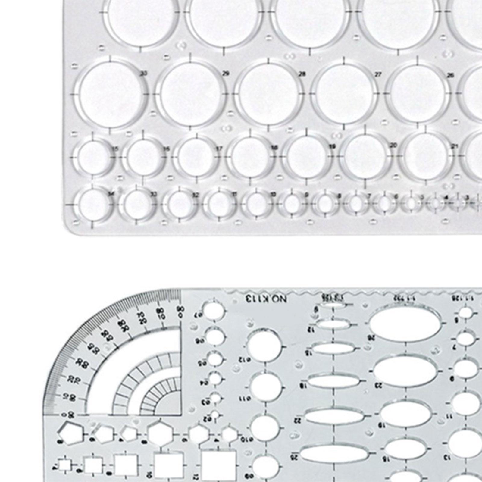 Multifunctional Geometric Ruler Template Ruler for Artists Drafting Painting