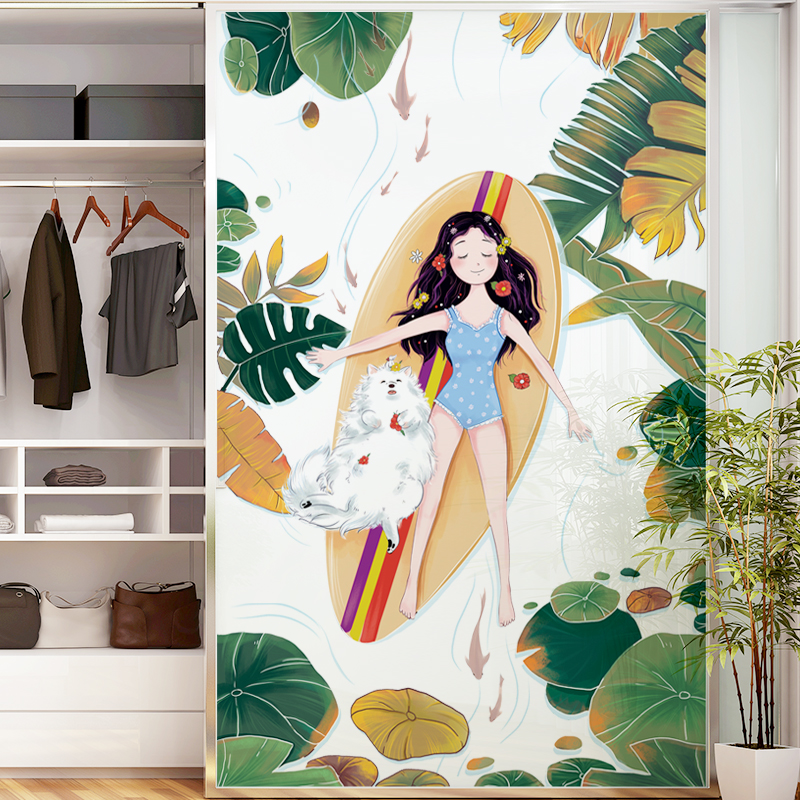 Sticker Giấy Dán Tường Decal Dán tường Tranh Dán Tường Trang Trí Tường Mẫu Tắm Nắng Thư Giãn ZDB-2493