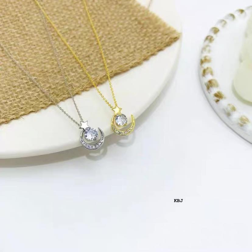 Dây chuyền bạc Ý mặt trăng sao MS130