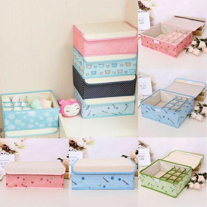 Underwear Bra Organizer Storage Box Foldable Closet Drawer Organizer Boxes Dividers For Wardrobe Underwear Socks Scarf