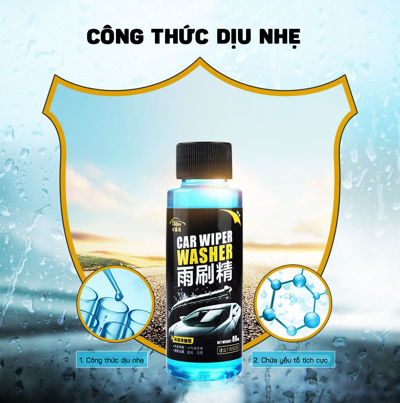 Nước Rửa Kính Ô Tô Car Wiper Washer 80ml Đậm Đặc Phù Hợp Với Mọi Loại Xe Hơi