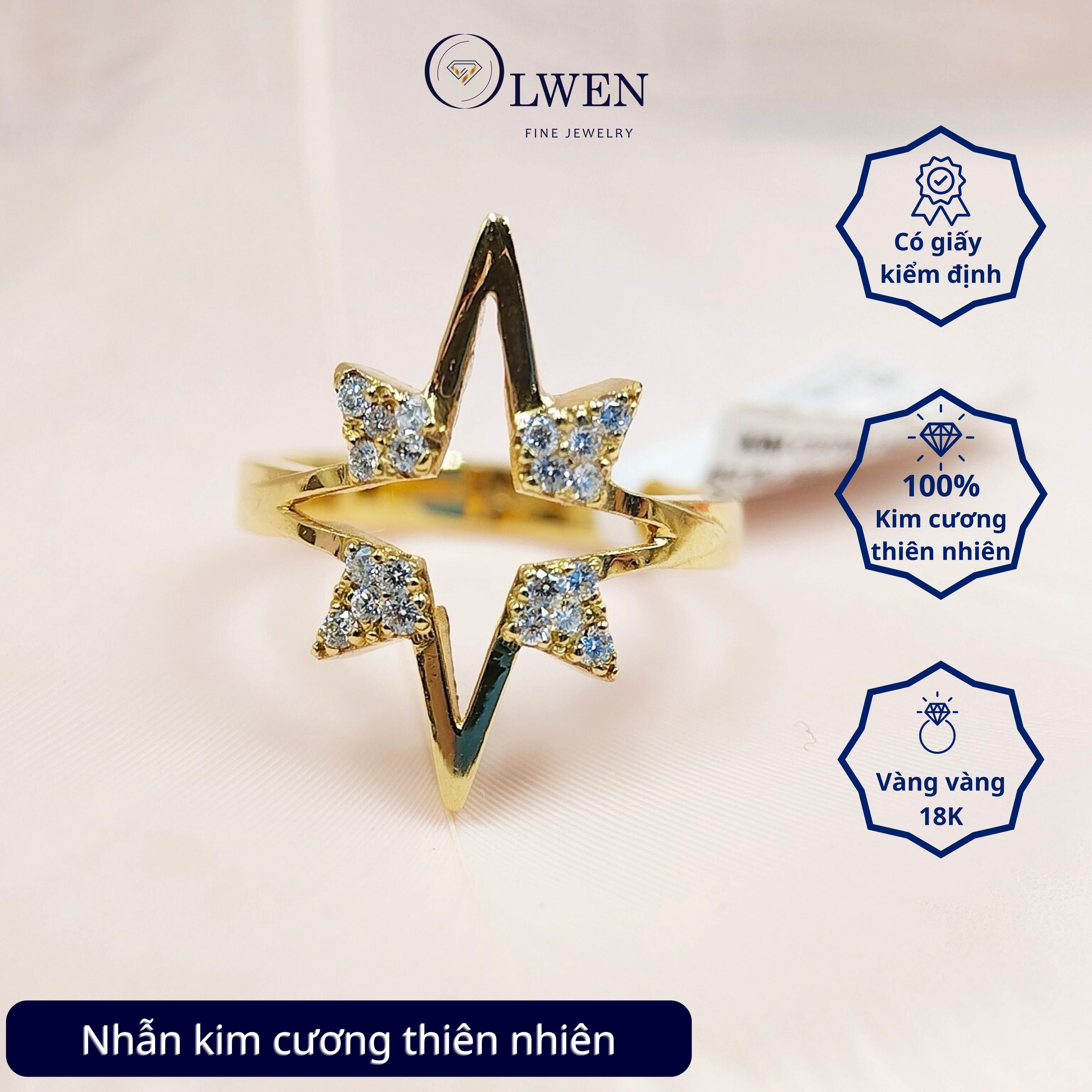Nhẫn ngôi sao 18K Olwen HA-R000078