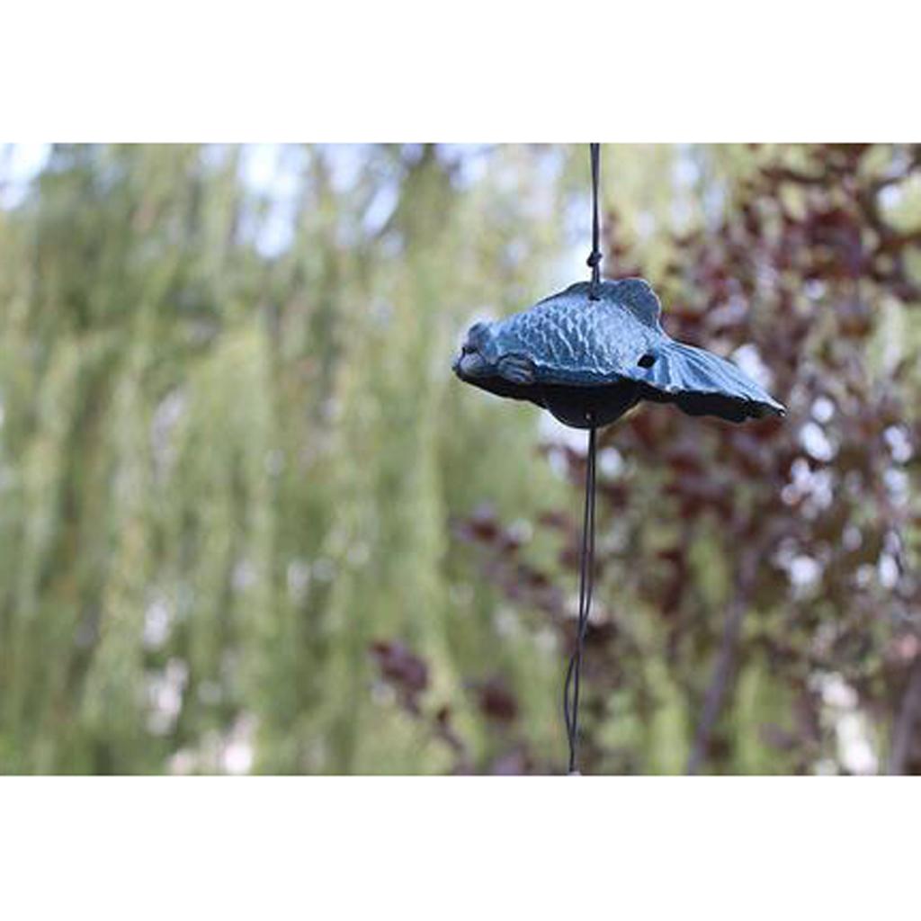 Nhật Bản Cá Vàng Furin Windchime Đúc Đền Vườn Trang Trí Nhà Màu Xanh