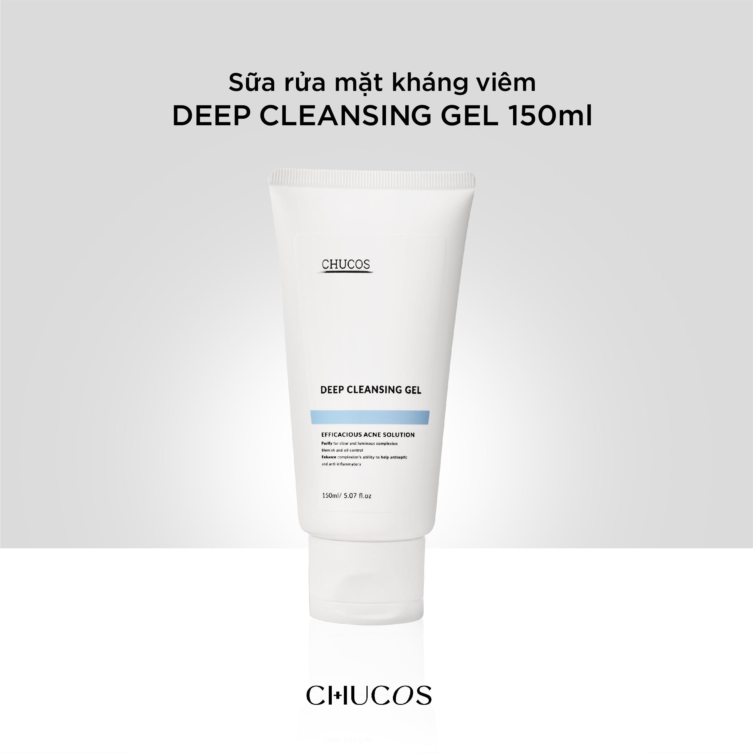 GEL rửa mặt dịu nhẹ dành cho da mụn CHUCOS DEEP CLEANSING GEL (150ml)