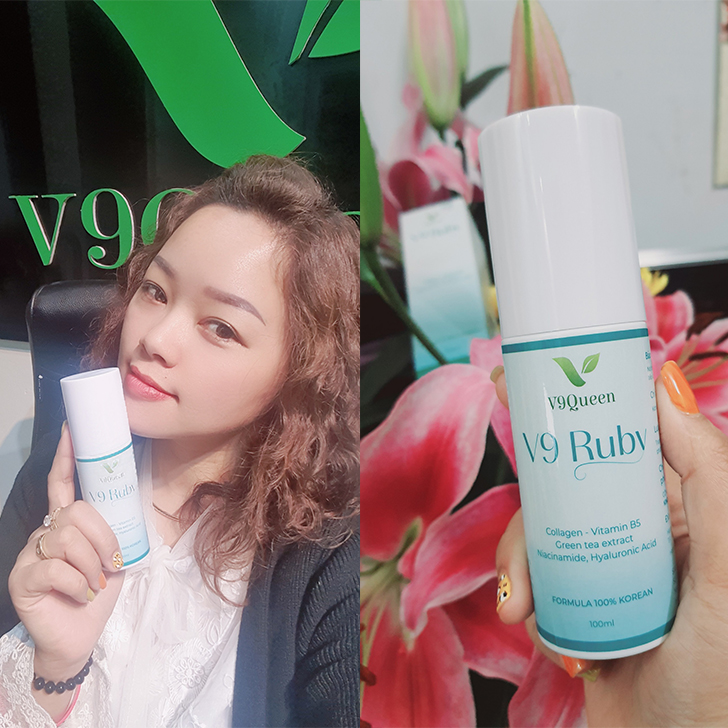 Nước Xịt Khoáng Hoa Hồng V9Queen - Cấp Ẩm, Dưỡng Da Se Khít Lỗ Chân Lông 100ml