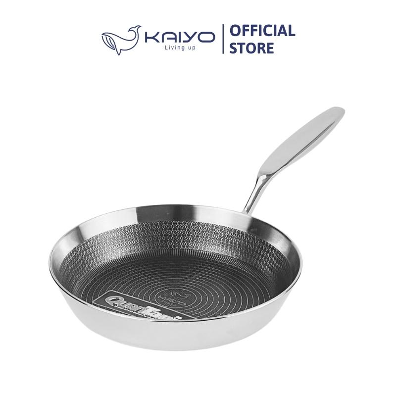 Chảo inox chống dính hoa văn nổi thân đáy liền 3 lớp tri-ply Kaiyo, size 20cm