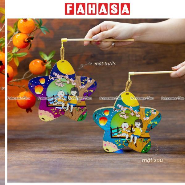Lồng Đèn Trung Thu Gỗ 2 Mặt Màu - Bách Mộc - Chị Em