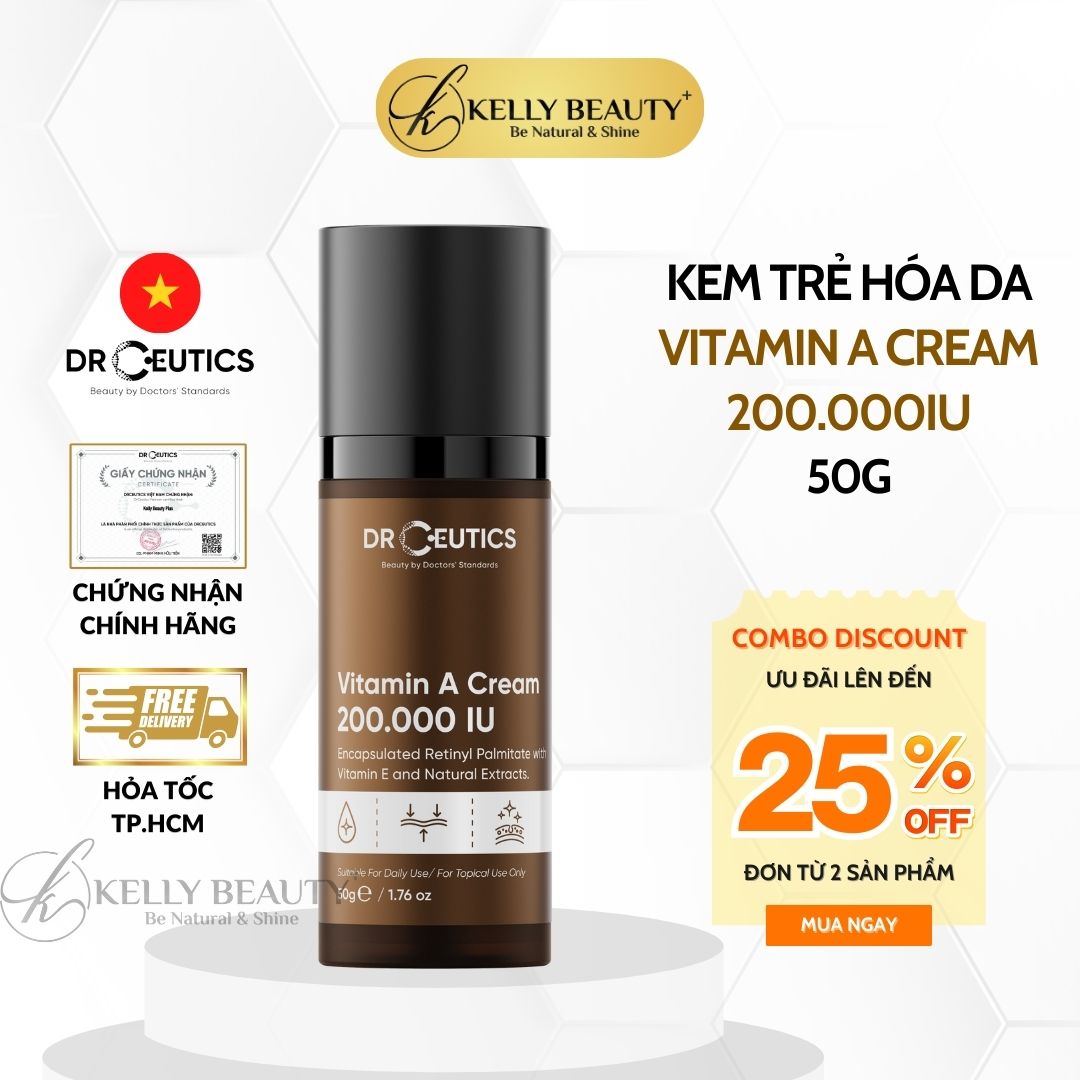 Kem Dưỡng Trẻ Hóa Da DrCeutics Vitamin A Cream 200.000 IU | Kelly Beauty