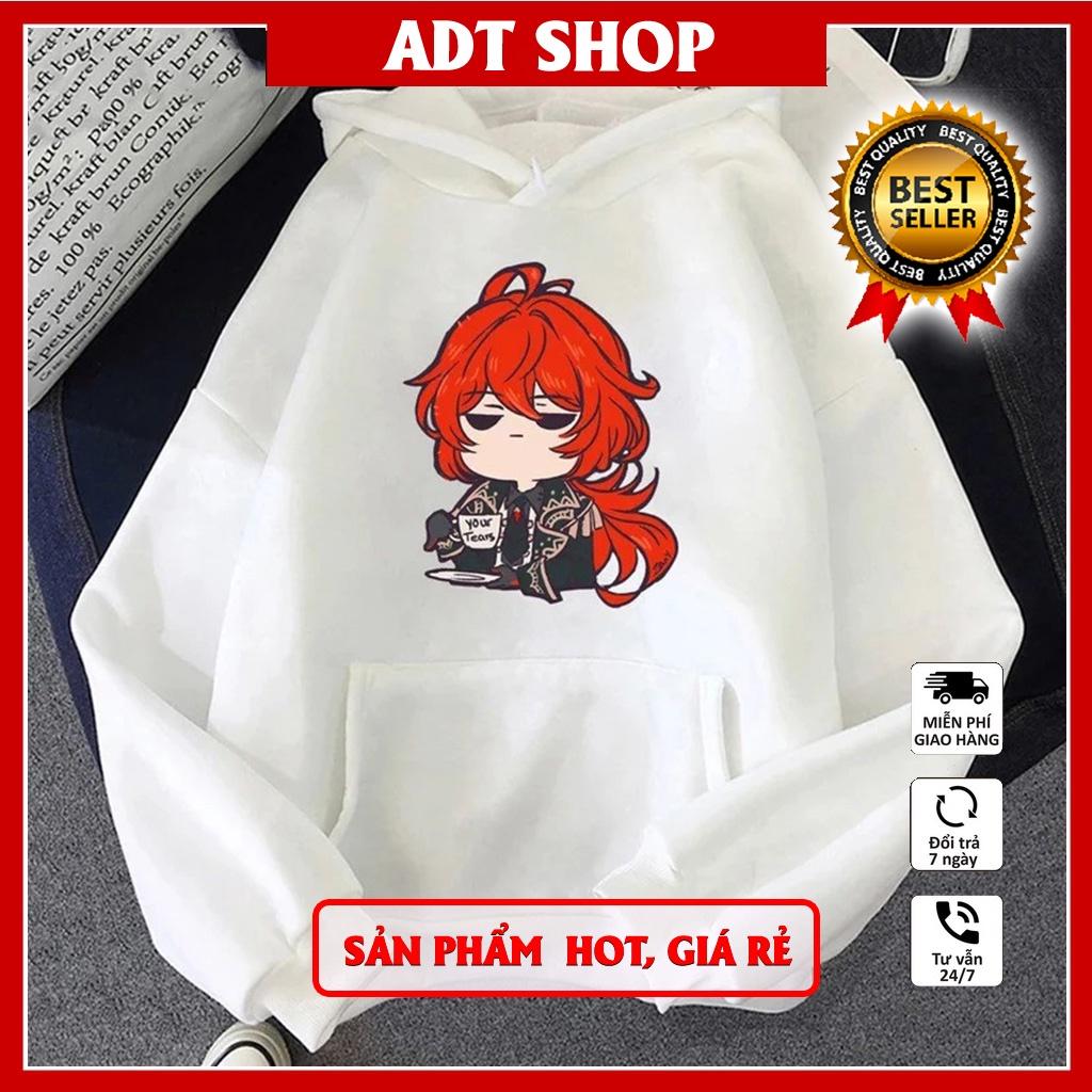 HOT Áo Hoodie In Hình Genshin Impact Diluc Thời Trang Đường Phố Cho Nam Và Nữ