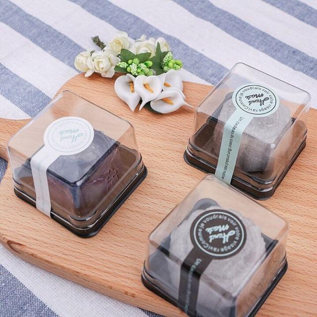 Bộ 50 hộp nhựa đựng bánh đế đen 100gr