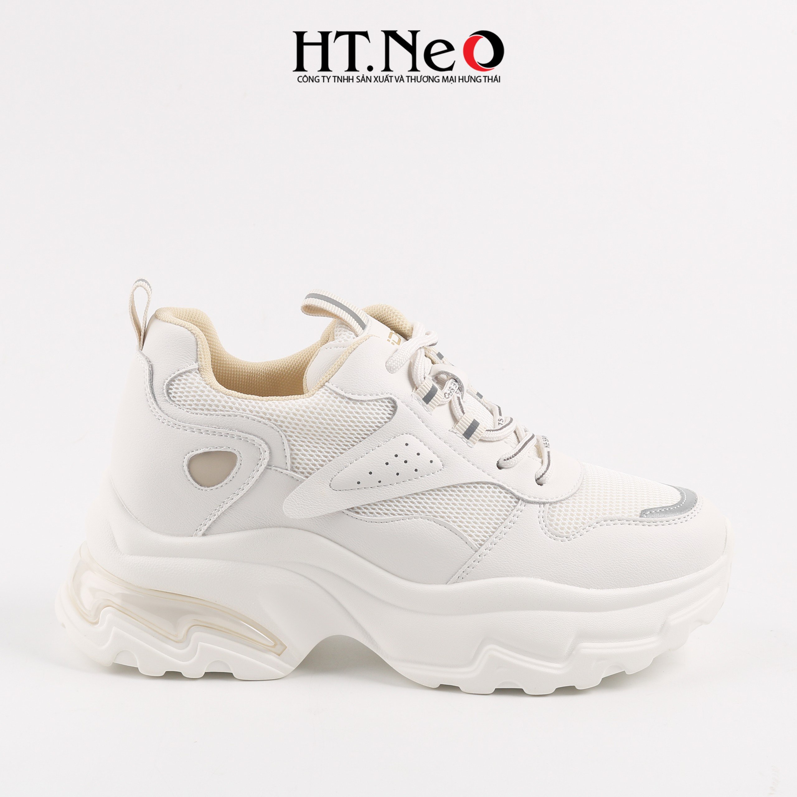 Giày thể thao, giày sneaker nữ đế cao su đúc, đế cao, chất liệu da kết hợp vải lưới, kiểu dáng trẻ trung, đi êm chân, thoải mái TTN17