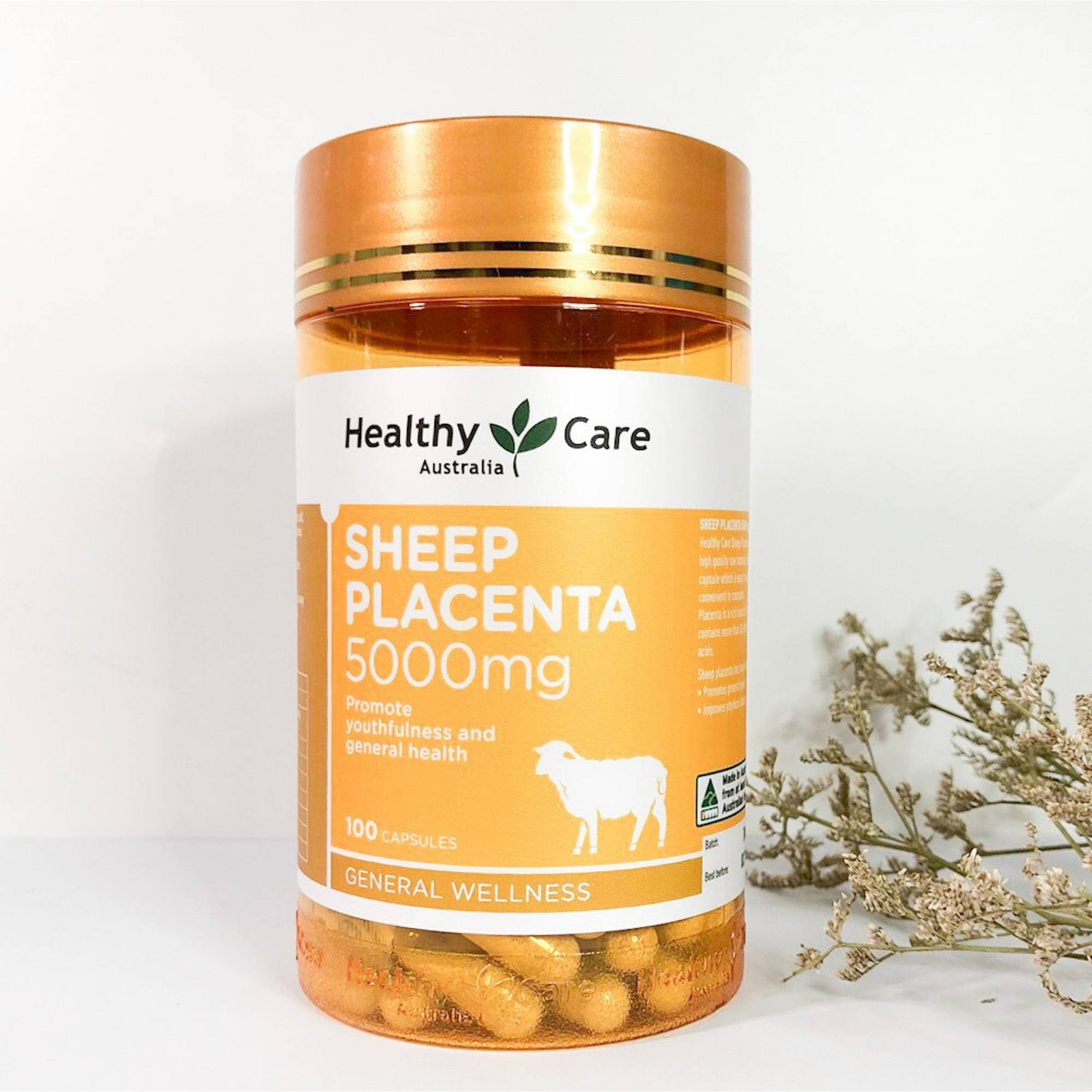 Viên uống nhau thai cừu Healthy Care Sheep Placenta chính hãng Úc giảm nám, tàn nhang, làm đẹp da