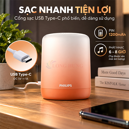 Loa Bluetooth Philips TAS1110OR/70 - Hàng chính hãng