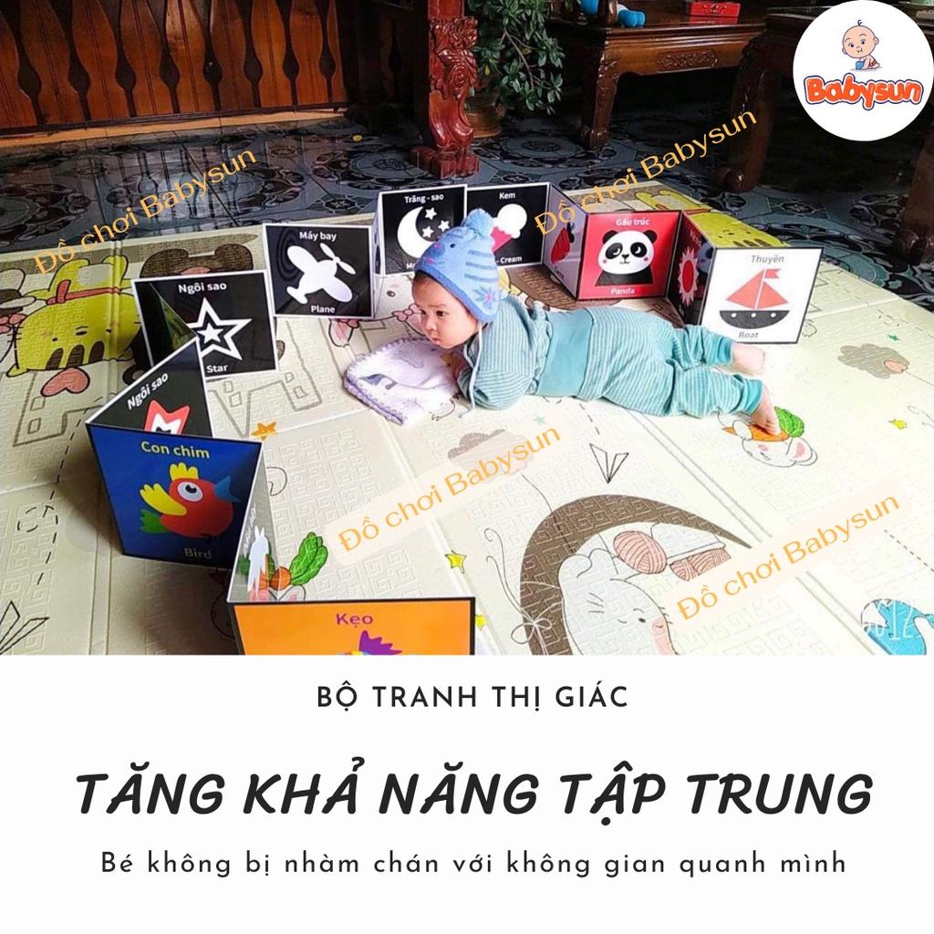 Tranh kích thích thị giác thị giác cho trẻ sơ sinh cho bé 0 - 3 tuổi trọn bộ hàng Việt Nam chất lượng cao ép plastic 