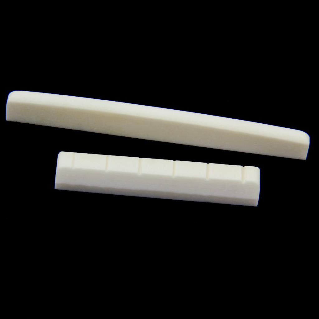 3 Set Classical Guitar Parts Buffalo Bone Bridge Saddle & Nut Slotted Set