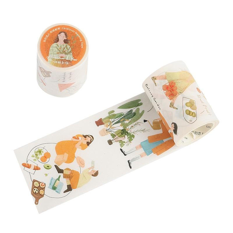 Một chu kì washi tape chủ đề cuộc sống thiếu nữ dễ thương dùng để trang trí 35cm