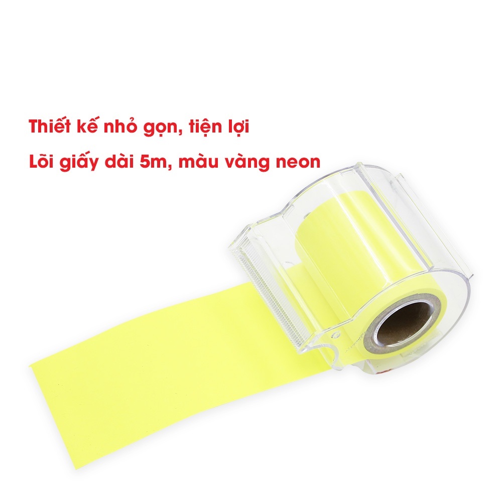 Giấy Ghi Chú Dạng Cuộn Kèm Dụng Cụ Cắt HH - 6680/6681 Thiết Kế Nhỏ Gọn, Tiện Lợi Mang Đi Mọi Lúc, Mọi Nơi. Lớp Keo Phủ Kín Cuộn Giúp Dán Và Gỡ Dễ Dàng Ở Nhiều Bề Mặt Khác Nhau