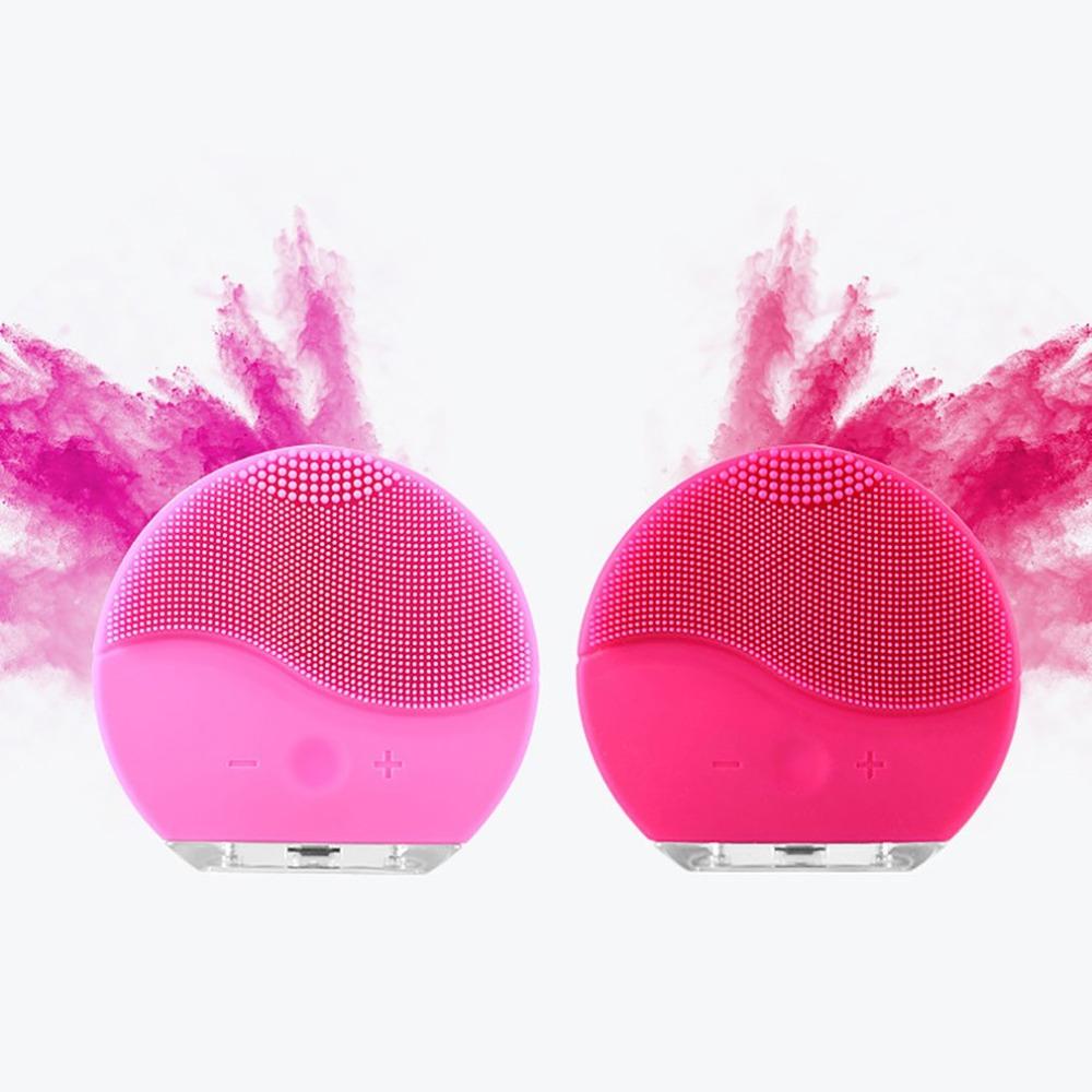 Siêu Âm Làm Sạch Điện Mặt Bàn Chải Rung Máy Mát Xa Da Mặt Rửa Mặt Silicone Bàn Chải Chăm Sóc Da Làm Đẹp Da Chết Loại Bỏ