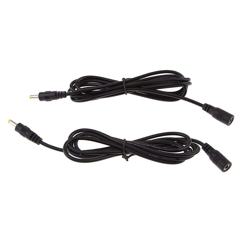 2Pcs DC Power Adapter Cable 4.0x1.7mm Female to Male Plug for CCTV 1.5M