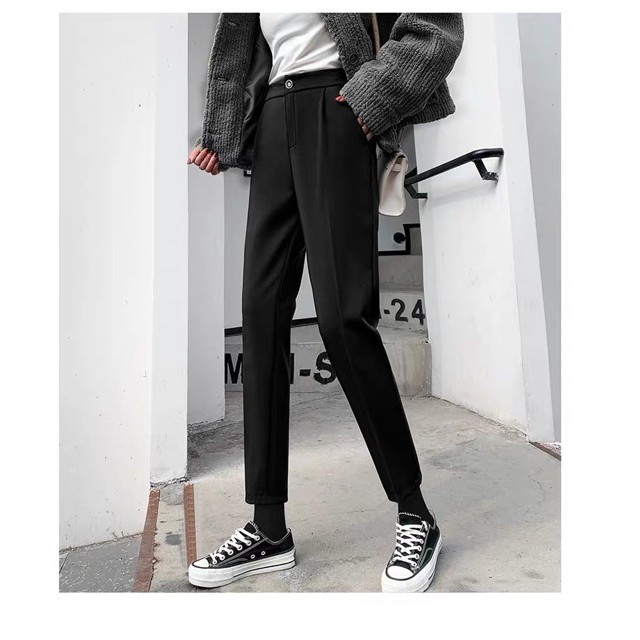 Quần baggy nữ vải tuyết mưa cạp khóa