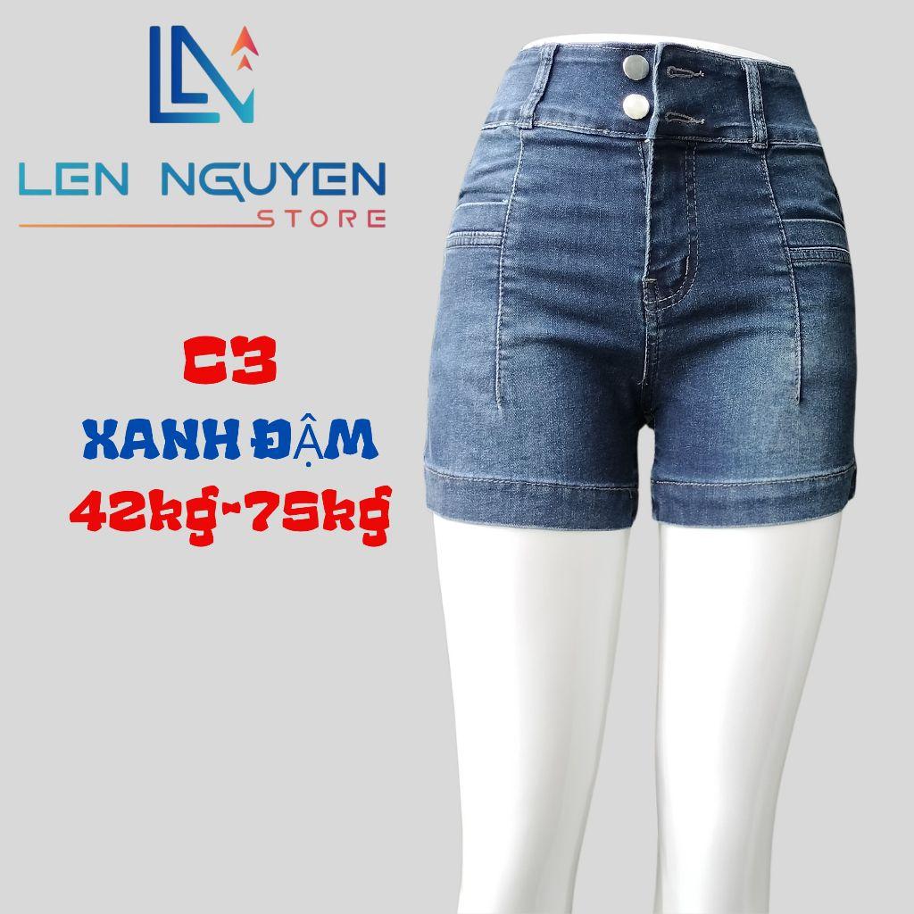 C3_Quần jean nữ, đùi, lưng cao, quần bò nữ dáng ôm, quần rin nữ có big size, cho 42kg đến 75kg,LEN NGUYEN STORE - Xám