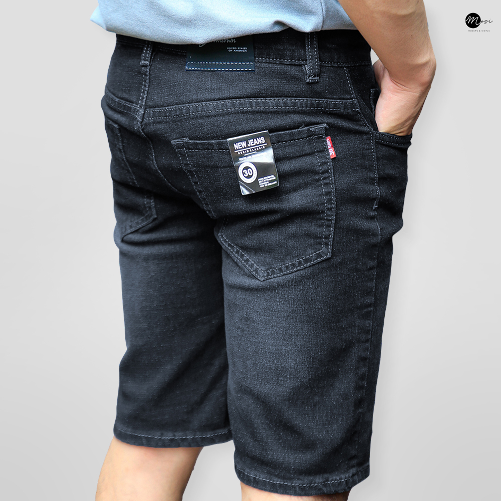Quần Jean Short Nam Màu xám Cao Cấp Co Giãn Form Dáng Ôm Skinny Trẻ Cực Cool