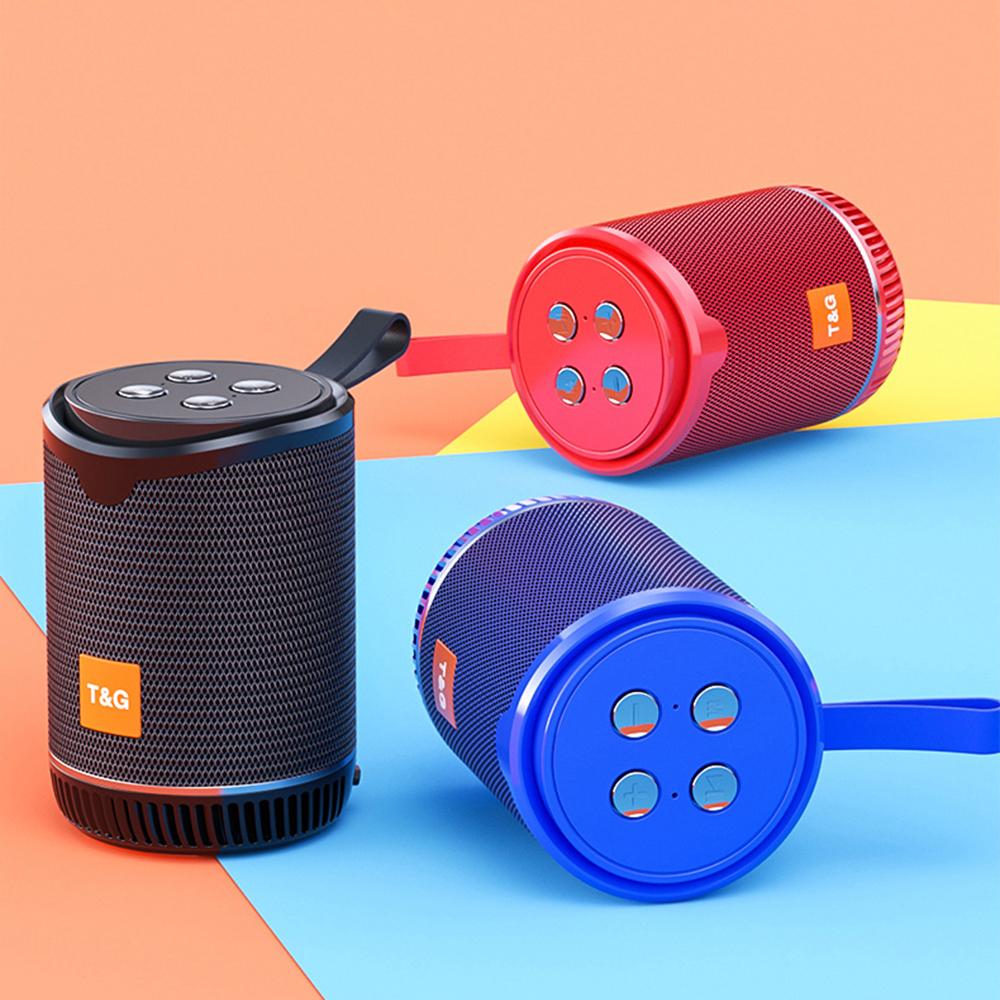 TWS Loa nhỏ không dây tương thích Bluetooth nhỏ Đài FM di động TF AUX Loa USB Loa siêu trầm Loa cột nhạc Màu sắc: Xanh quân đội