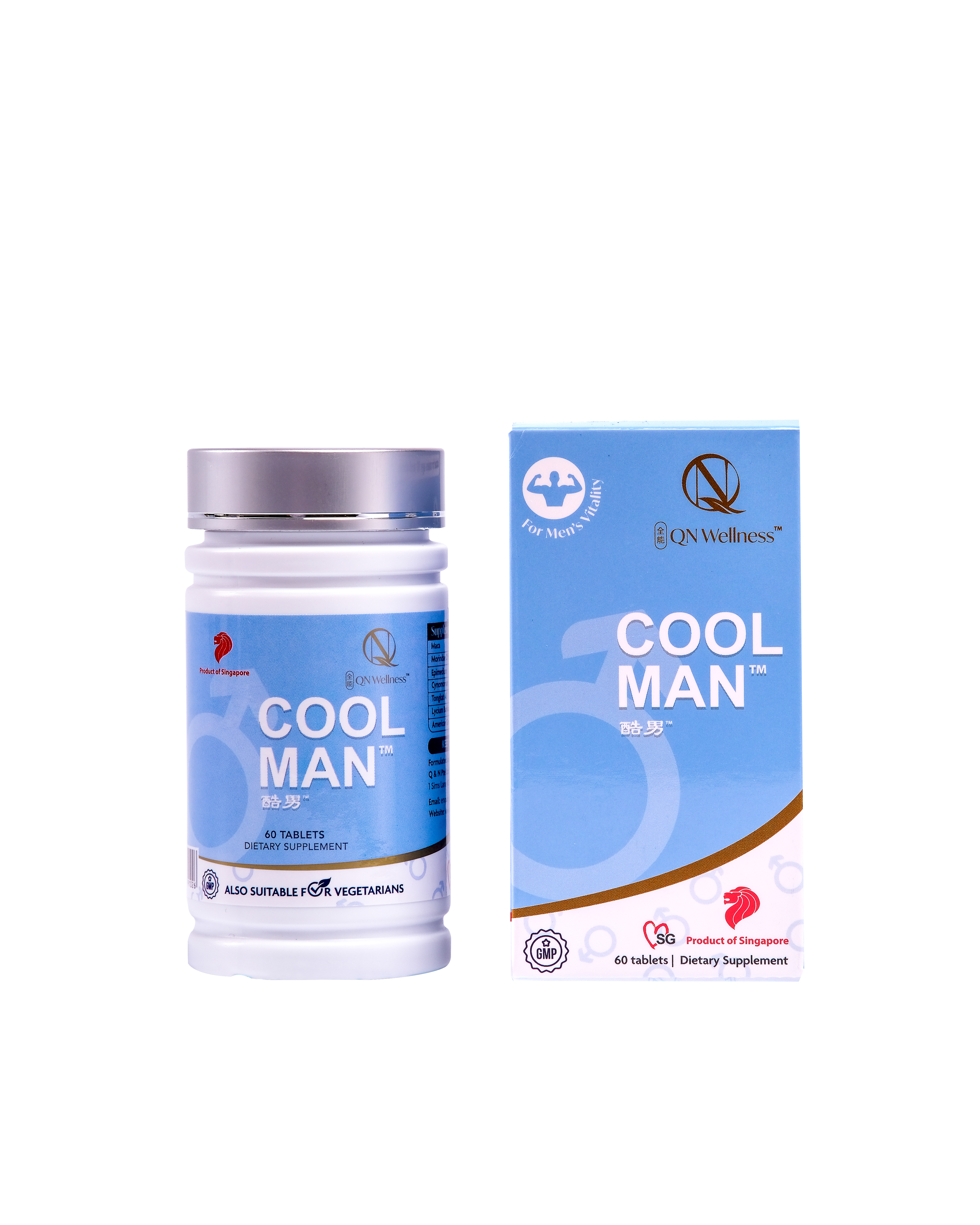 Viên Uống Bổ Sung Cho Nam Giới Cool Man QN Wellness Bổ Thận Tráng Dương, Củng Cố Gân Cốt, Hỗ Trợ Sáng Da, Tăng Cường Thể Chất & Hệ Miễn Dịch - Hộp 60 Viên