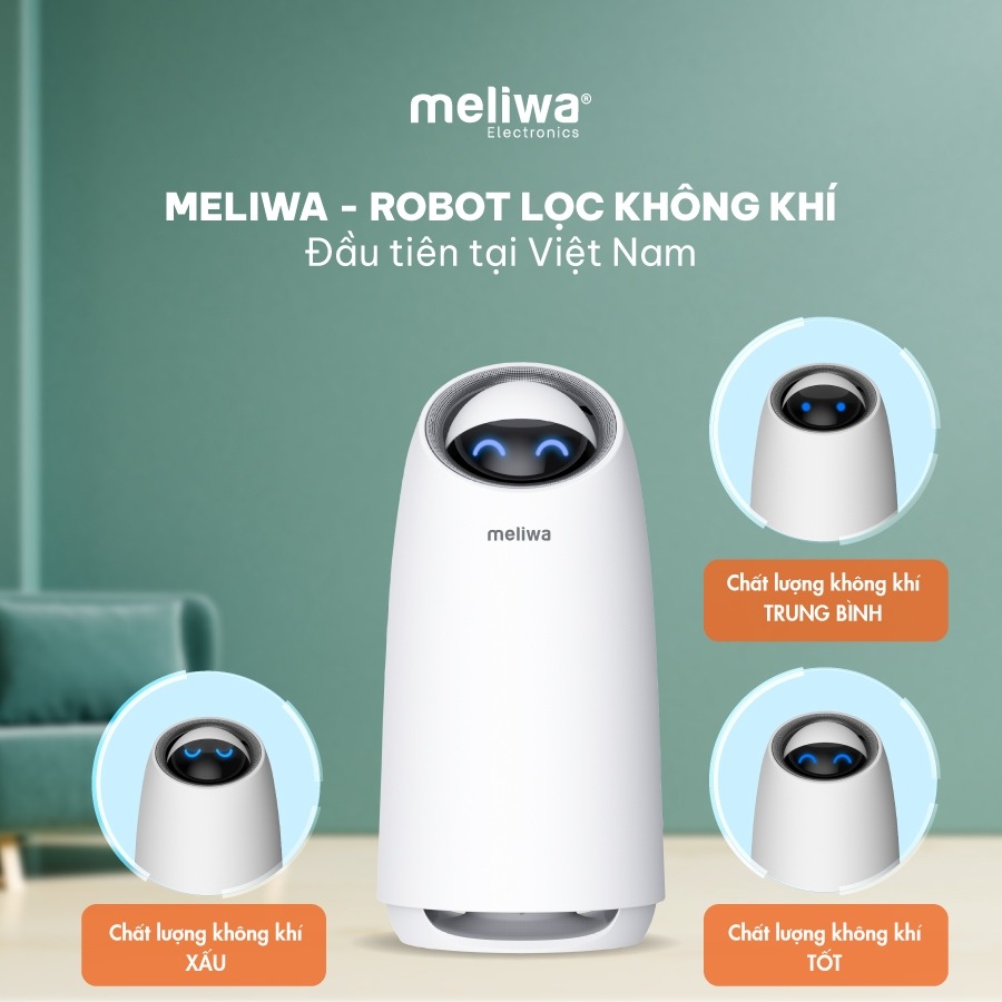 Máy lọc không khí meliwa M20 Pro Lọc bụi mịn đến 99,95%, UVC diệt khuẩn, Điều khiển bằng giọng nói thương hiệu Singapore