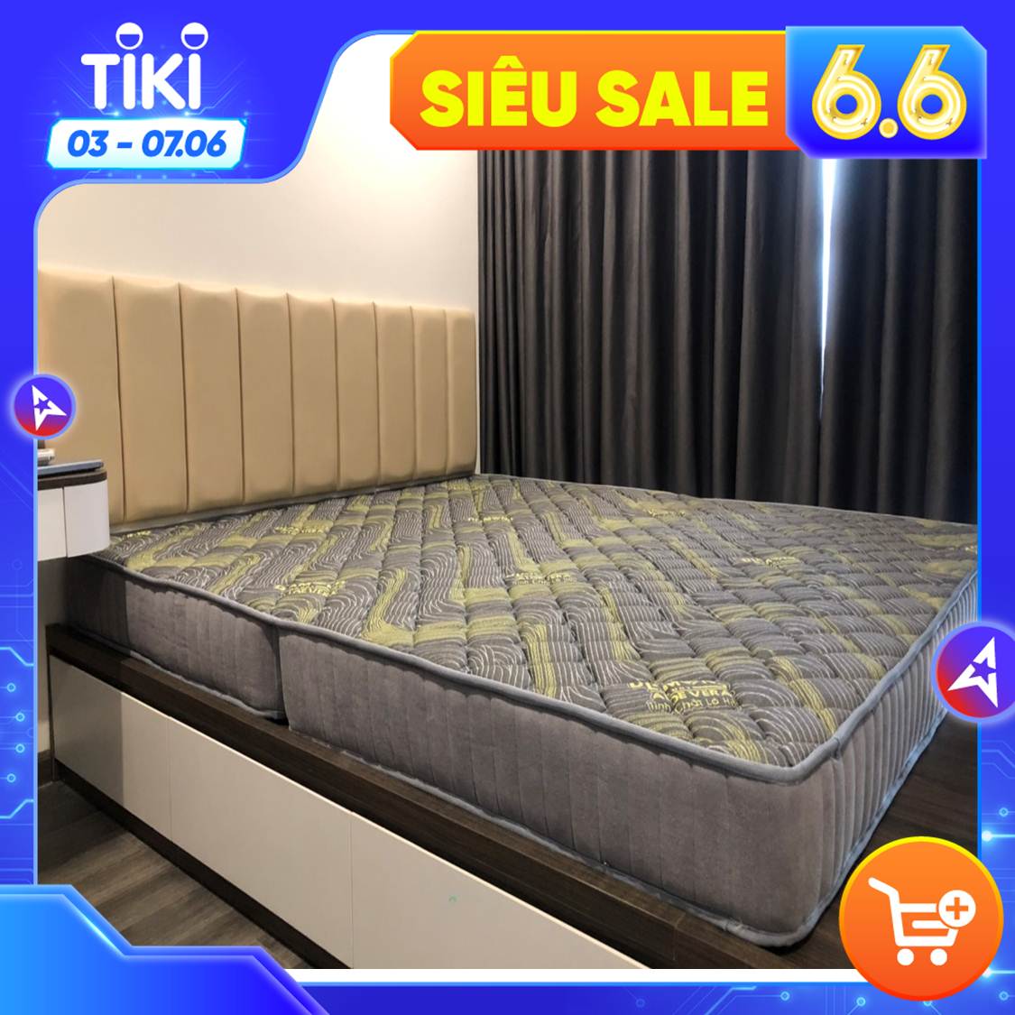 Đệm cao su non Kim Cương Aloe Vera Flex tinh chất lô hội - Chính hãng 100% - Mix mầu