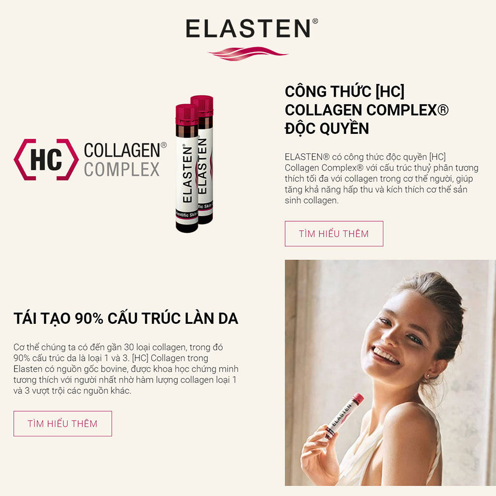 Collagen Elasten - Phiên bản đặc biệt 3 Hộp Giúp Da Căng Mịn, Chống Lão Hóa, Tóc Chắc Khỏe - Collagen Số 1 Tại Đức