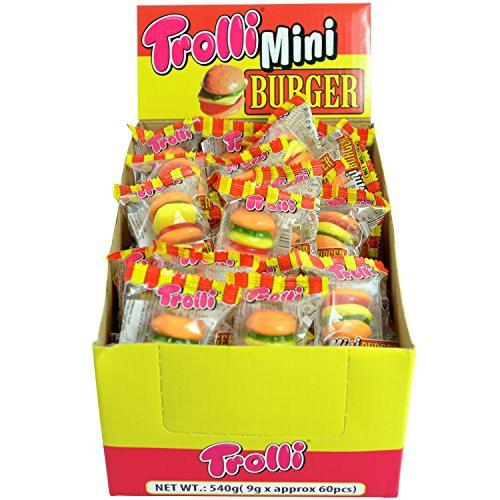 Hộp 60 cái Kẻo dẻo Trolli mini burger 9g