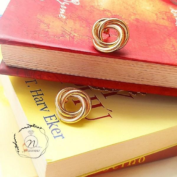 NQSTORE Khuyên tai hợp kim mạ vàng BT006
