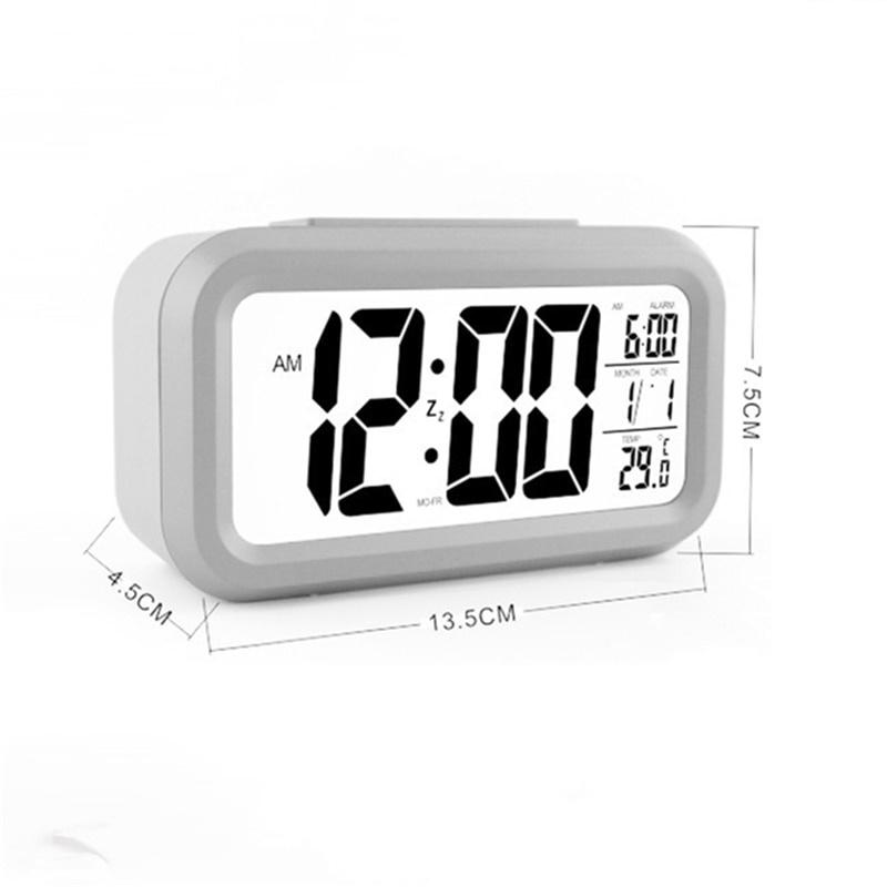 Time and Temperature Digital Table Snooze Alarm Clock Children Wake Up Kids Alarm Clock Night Light for Children Desk Clock