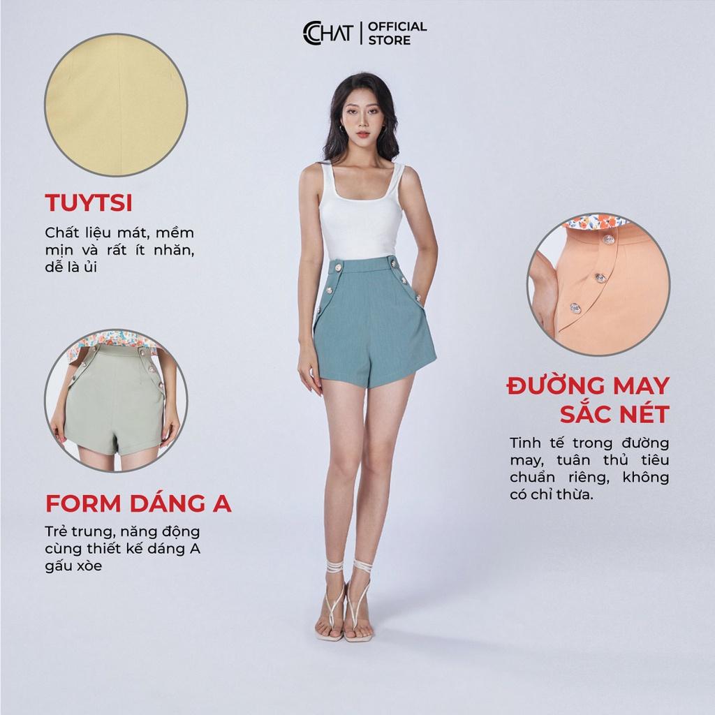 Quần Đùi Nữ CCHAT Chất Tuytsi Cao Cấp Dáng Chữ A Phong Cách Trẻ Trung Thanh Lịch 12ONS2015AT