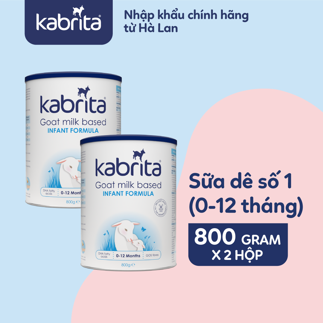 Combo 2 lon Sữa dê Kabrita số 1 cho trẻ từ 0 -12 tháng - Lon 800g