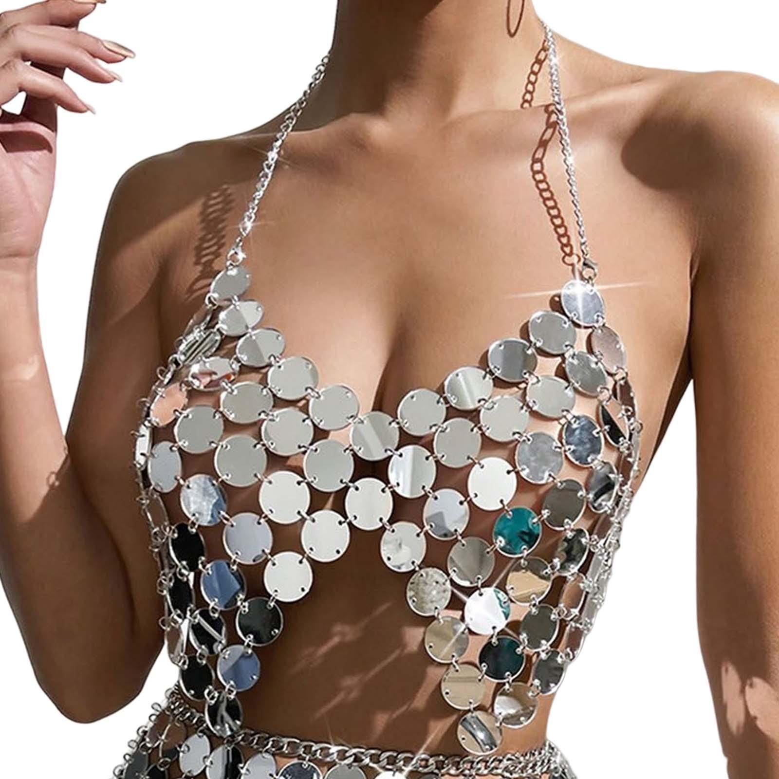 Women Belly Dance Skirt Sequin Crop Top for Beach Dancing Practicing Party